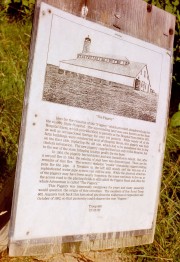 Photo and plaque in the Arboretum describing "The Piggery" (2002)