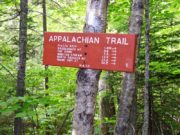 sign: "Appalachian Trail" with distances to points of interest