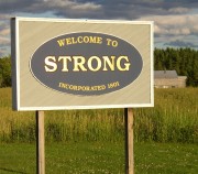 sign: "Welcome to Strong, Incorporated 1801" (2004)
