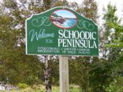 sign: "Welcome to the Schoodic Peninsula" (2004)