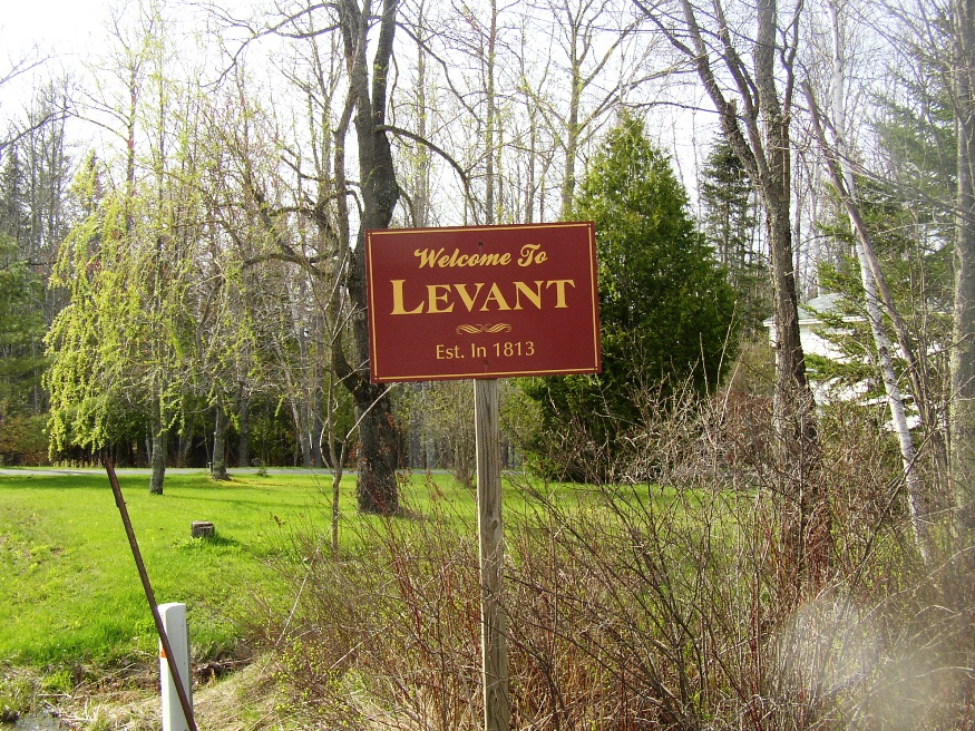 sign: "Welcome to Levant, Est. 1813" (2005)