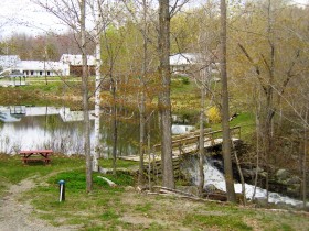 Dam at a small pond in Allens Mills in Industry (2005)
