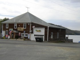 Store on the shore of Clearwater Pond in the Village of Allens Mills in Industry (2005)