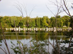 Marina for small boats on the Kennebec River in Pittston (2005)