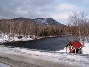 East Branch of the Penobscot River looking north in T6 R8 WELS, with Horse Mountain, in Baxter State Park, in background