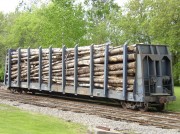 Railroad car with long logs in Fairfield (2006)