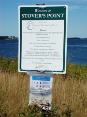 sign: "Welcome to Stover's Point, . . . ." (2009)