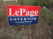 Sign: LePage, Governor 2010