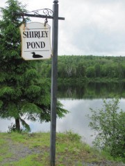 sign: "Shirley Pond" at the Pond (2011)