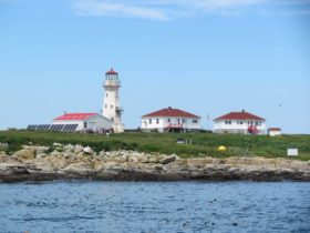 Canadian Machias Seal Island Light near Cutler that Hosts many Seabirds, including Puffins (2011)