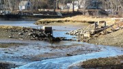 Remains of the dam at the site of the 1749 Tide Mill Grist Mill in Kennebunkport (2012)