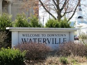 Welcome Sign in Waterville Downtown (2013)