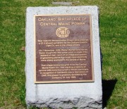 plaque: Oakland Birthplace of Central Maine Power (2013)