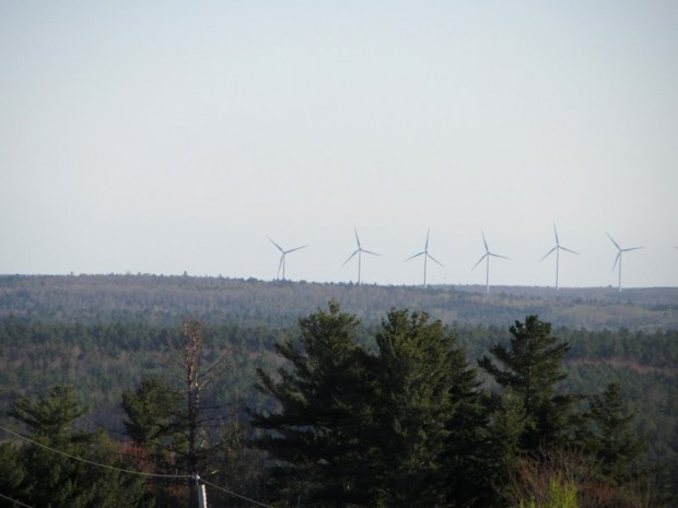 Wind Turbines from a Hill in Beddington on Route 9 (2013)