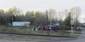 Mobile Homes at Railroad Crossing in Codyville along Route 6 (2013)