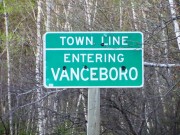 sign: Town Line, Entering Vanceboro