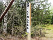 sign: Town Line, Talmadge on the Old Mill Road in Talmadge (2013)
