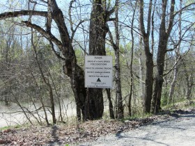 Sign Regarding Safe Driving on Fourth Lake Road in T6 ND BPP (2013)