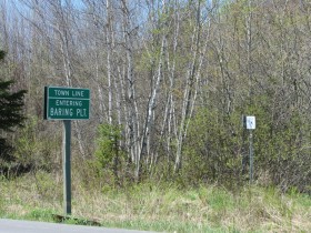 sign: Town Line, Entering Baring PLT (2013) @