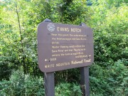 Sign: Evans Notch . . ., off Route 113 in the White Mountain National Forest in Batchelders Grant Township