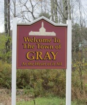 sign: Welcome to the Town of Gray 