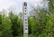 sign: "Town Line Atkinson" on the Stagecoach Road
