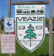 sign: "Welcome to Veazie" (2014)