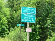 sign: "Town Line, Entering Kingsbury Plt."on Route 16