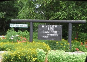 sign: "Winslow Park" in South Freeport (2014)