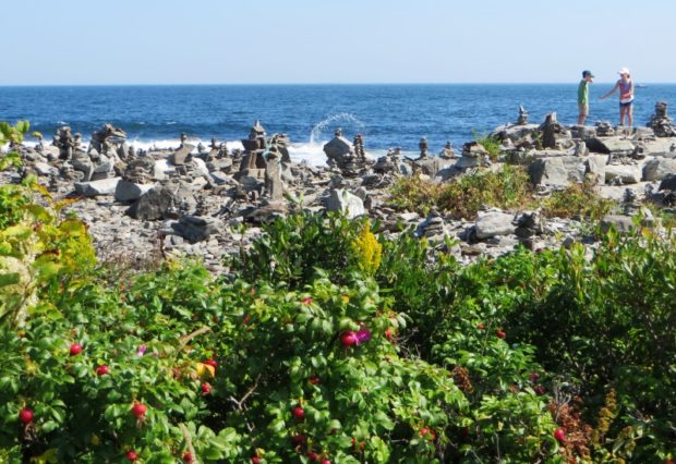 An Informal Stone Art Site along Seashore Avenue on Peaks Island