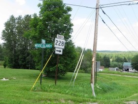 sign: "Mouse Island RD" and "Perham RD" and "East 228"
