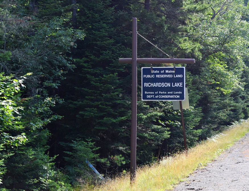 Sign: "State of Maine Public Reserved Land" which is located in the Township. (2018)