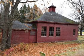 A one-room schoolhouse dating from about the early 1900s.