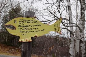 Thank you sign at Drummond Pond (2018)