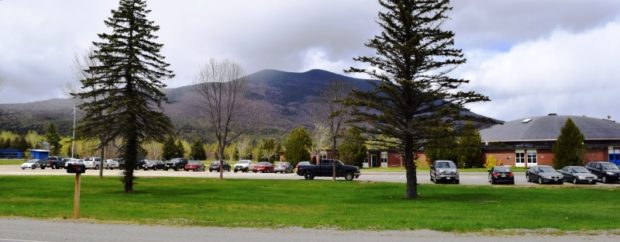 Mt. Abram High School in Salem with Mount Abraham in Mount Abram Township in Background (2019)