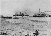Battleship Maine in Havana Harbor, January 1898