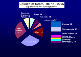 Chart: Causes of Death in Maine 2005