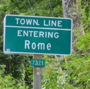 Sign: Town Line, Entering Rome