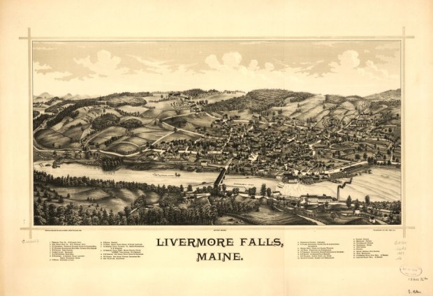 Livermore Falls Birdseye View 1889