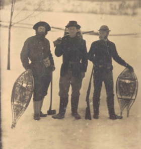 Hunting in Maine (left to right) Bill Sewall, Wilmot Dow and TR