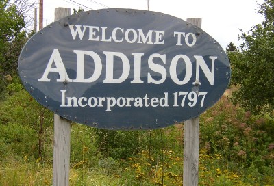 Sign: Welcome to Addison, Incorporated 1797 (2004)