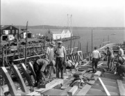 Marine carpenters in Rockland Harbor (c. 1940)