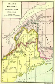 Map of the area subject of the Northeast Boundary Dispute and the Aroostook War