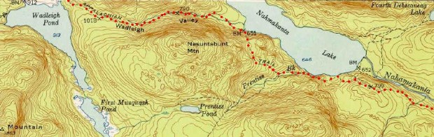 Detail of 1952 Jo-Mary Mountain, Quadrangle Topographic Map