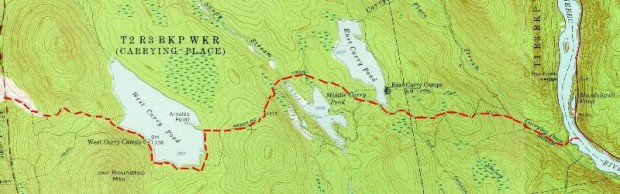 Historic Topographic Map of T2 R3 Showing Arnolds route through the Great Carrying Place