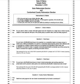 Referendum Ballot, Cumberland County 2010