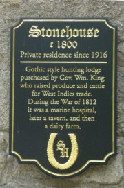 Plaque: Stonehouse, c. 1800, private residence since 1916
