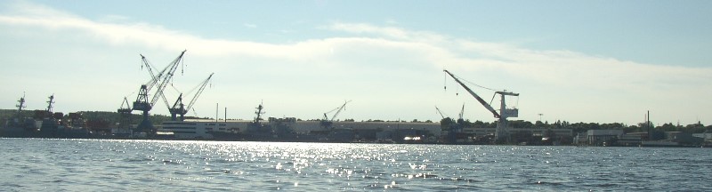 Bath Iron Works in Bath from the Kennebec River (2003)