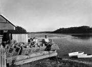 Lobsterman at the Shore, c. 1945 George French collection, Maine State Archives