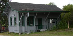 Railroad Station on Main Street, not its original location (2004)